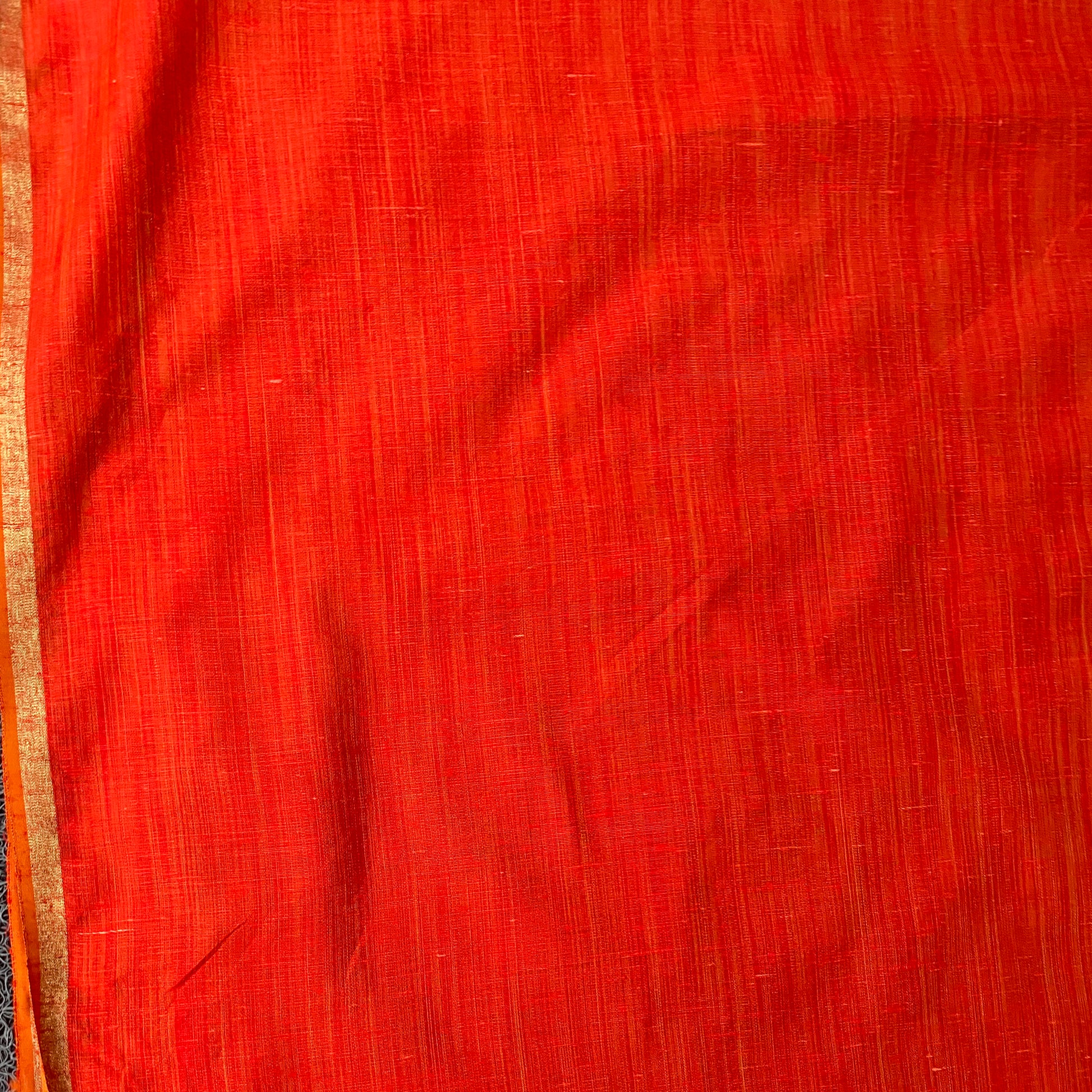 orange zari border cotton dress material