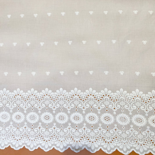 white border hakoba schiffli fabric for white kurta