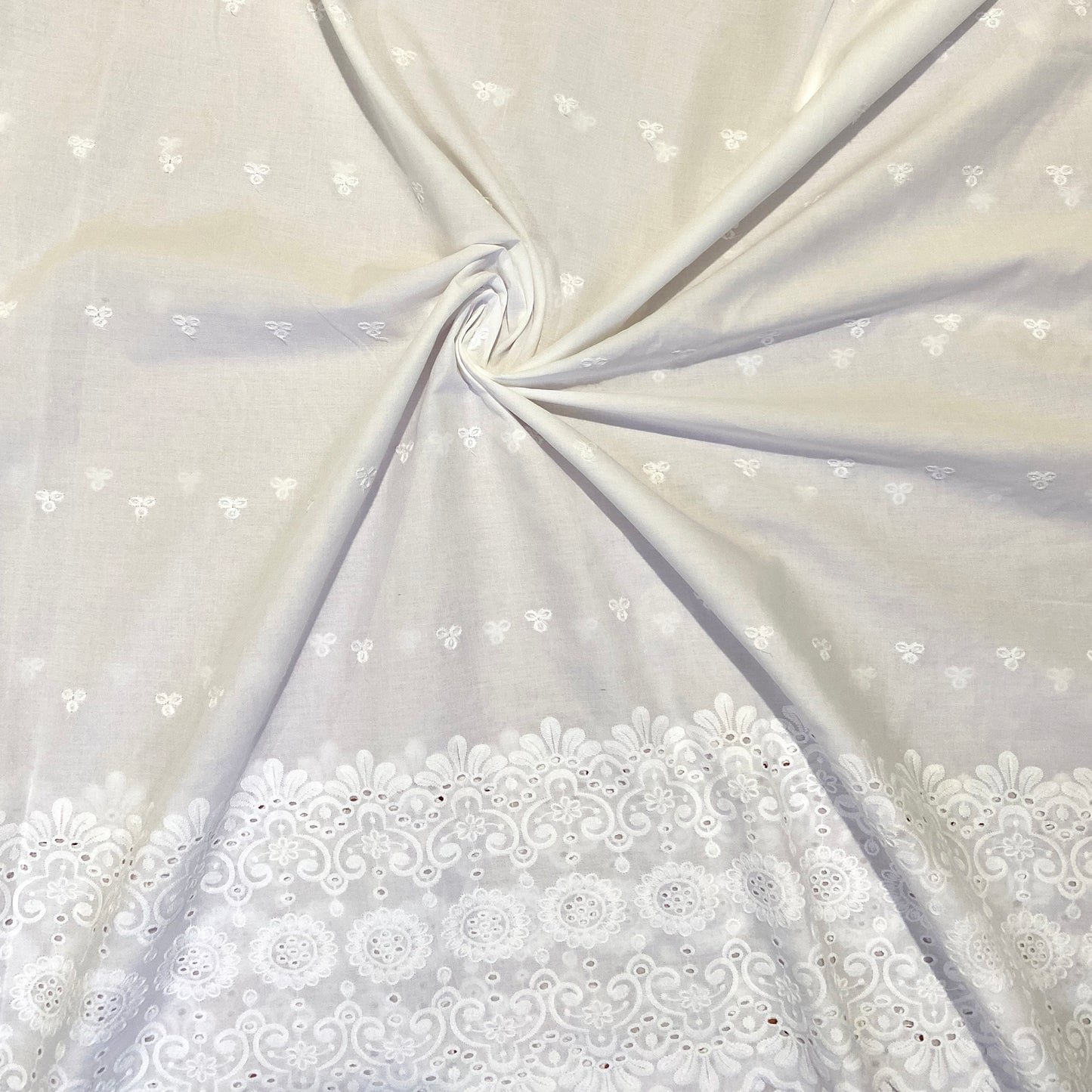 white kurta fabric schiffli 