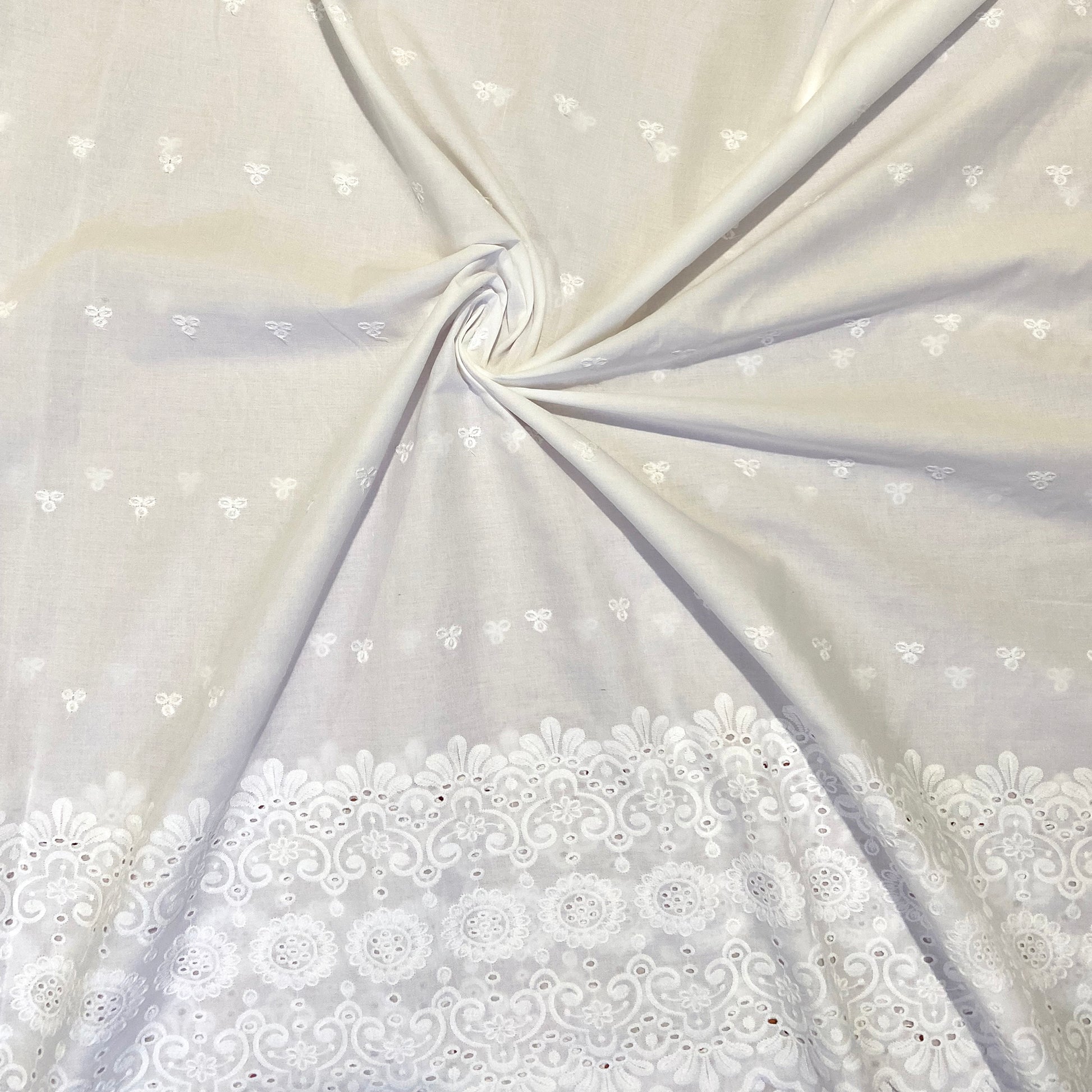 white kurta fabric schiffli 
