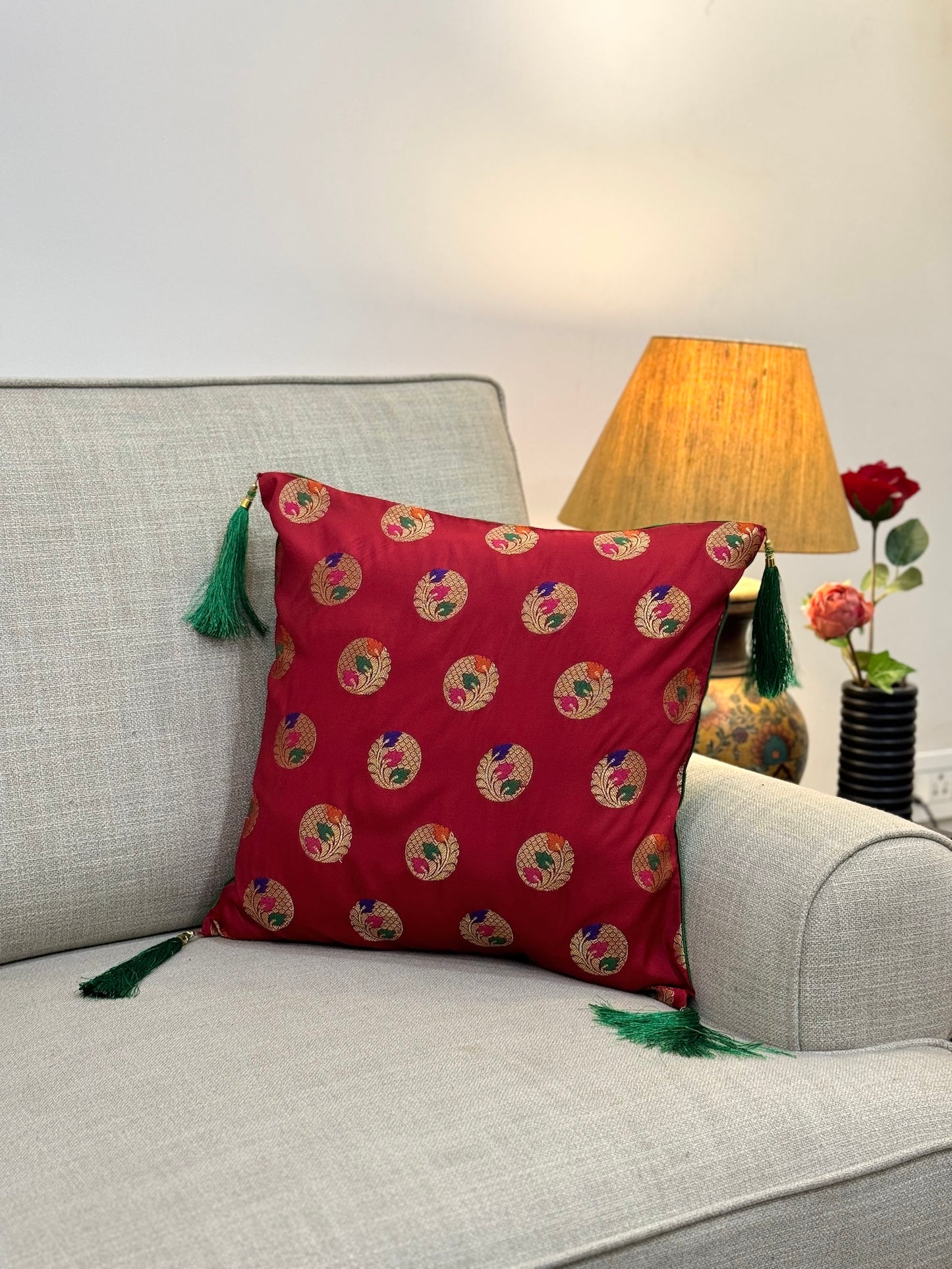 Festive Brocade Luxe Cushion Cover