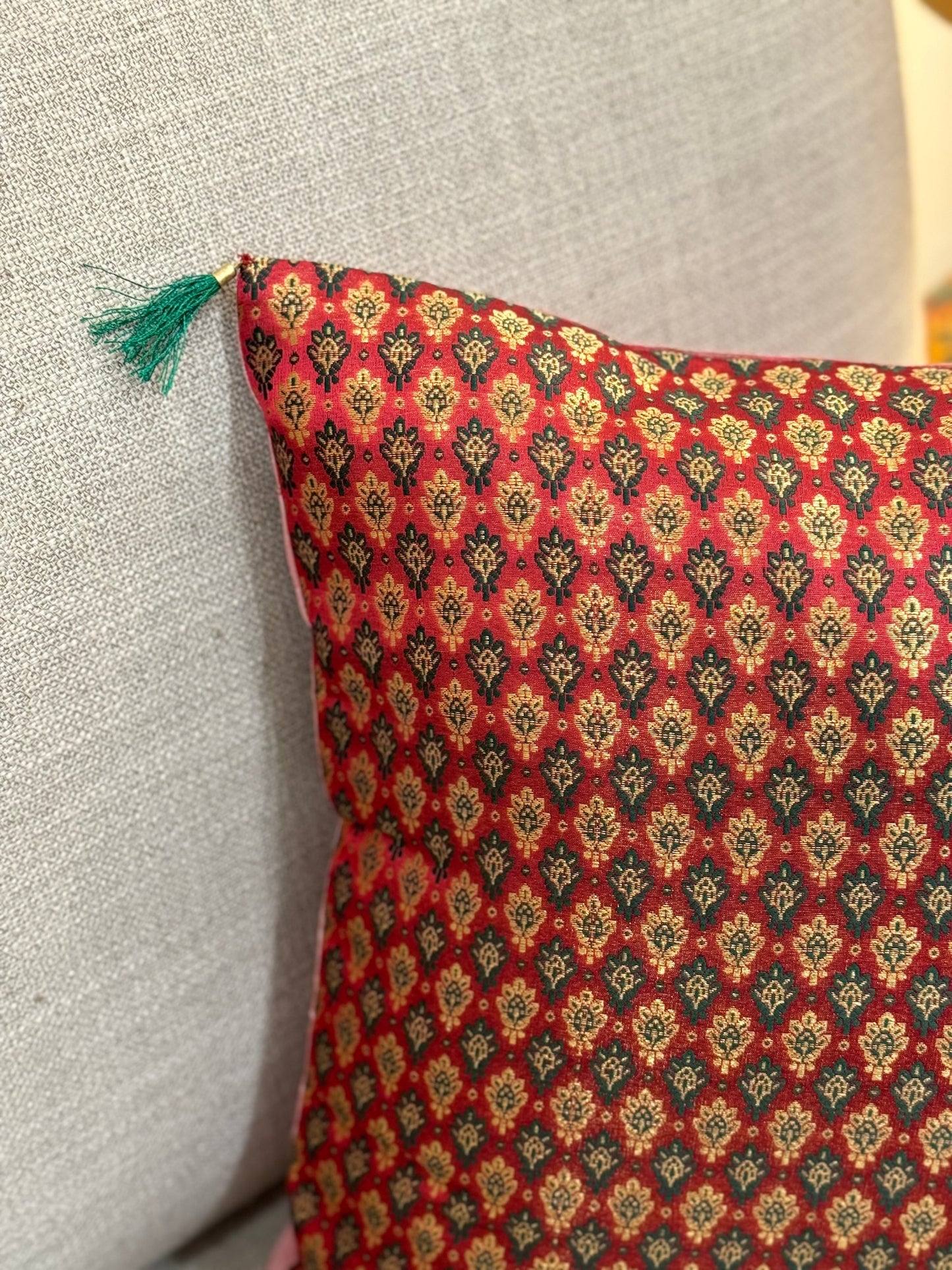 Festive  Printed Silk Cushion Cover