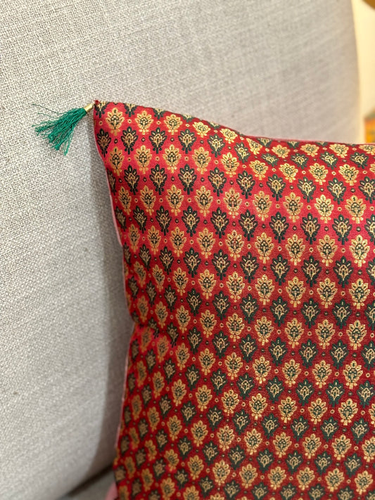 Festive  Printed Silk Cushion Cover