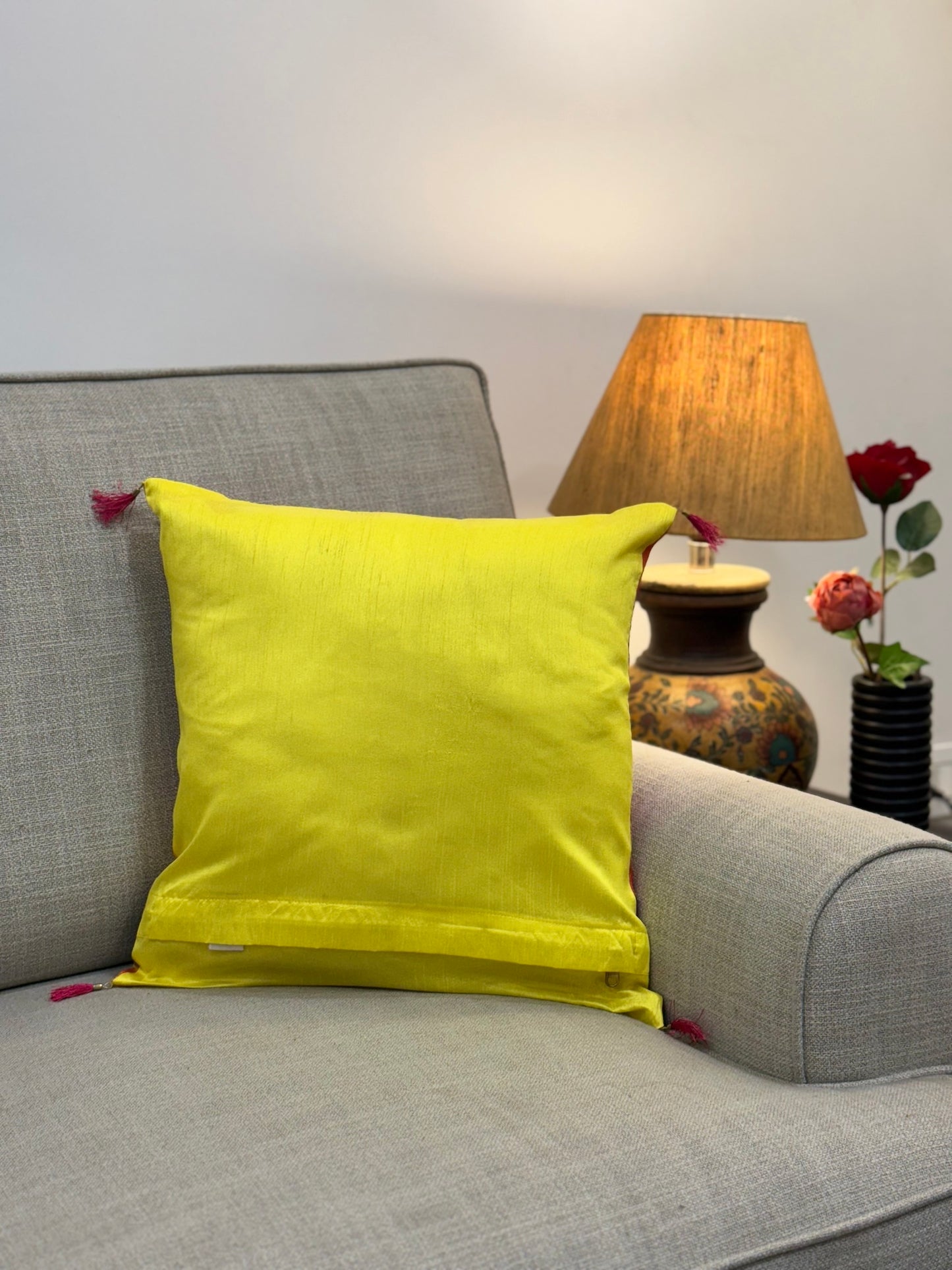 Multicoloured Silk Cushion Cover