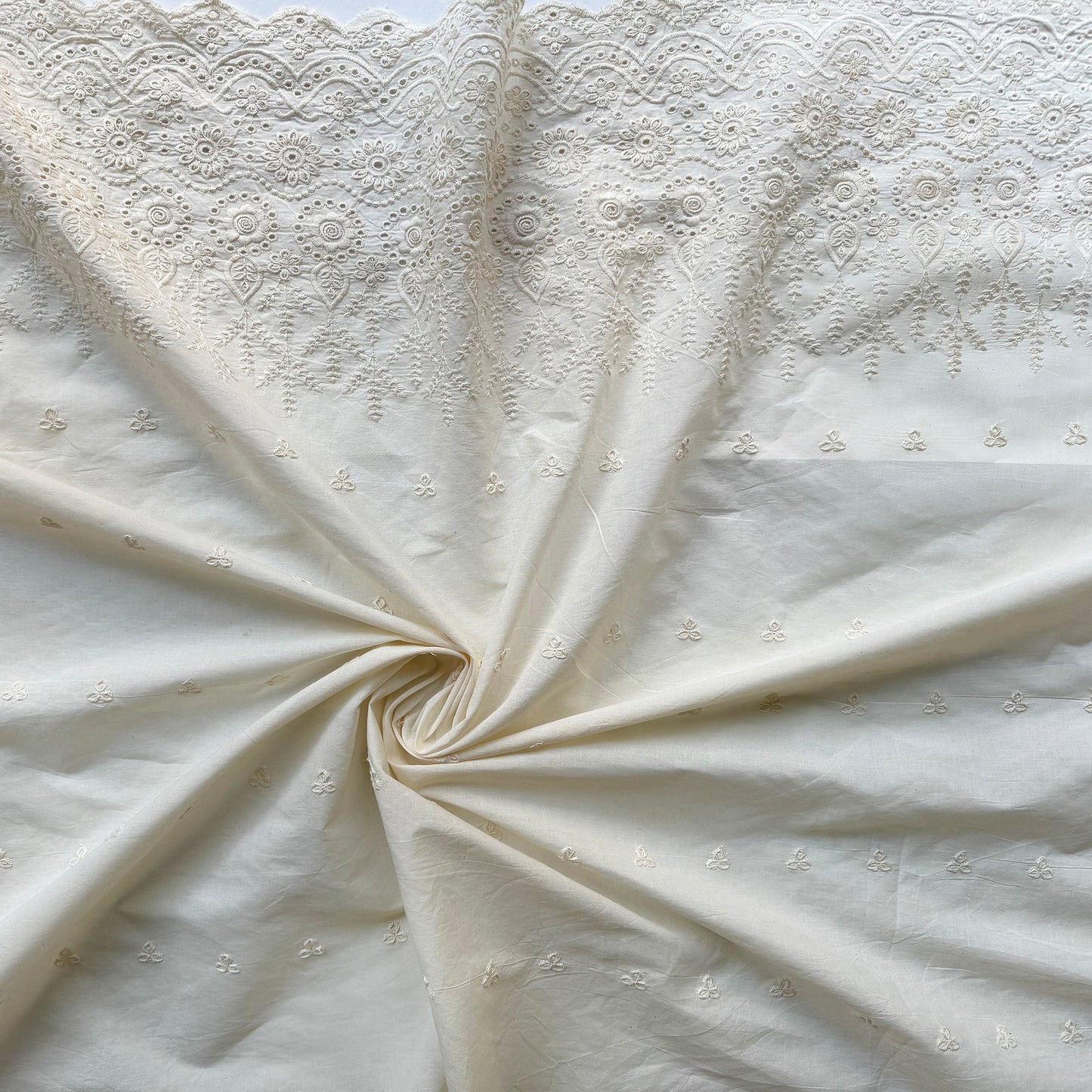 Pearl White Hakoba Cotton Fabric