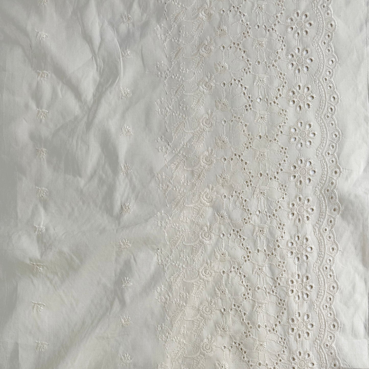 heavy border off white hakoba cutwork fabric