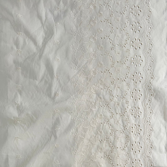 heavy border off white hakoba cutwork fabric