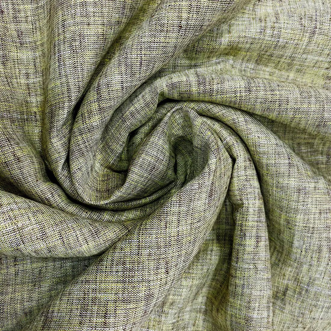 Classic Linen Fabric With Green Undertone