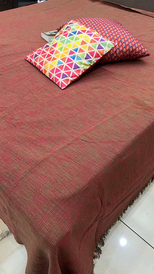 rust colour authentic indian handloom double bed cover online