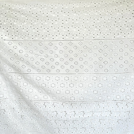 white cotton hakoba fabric with holes