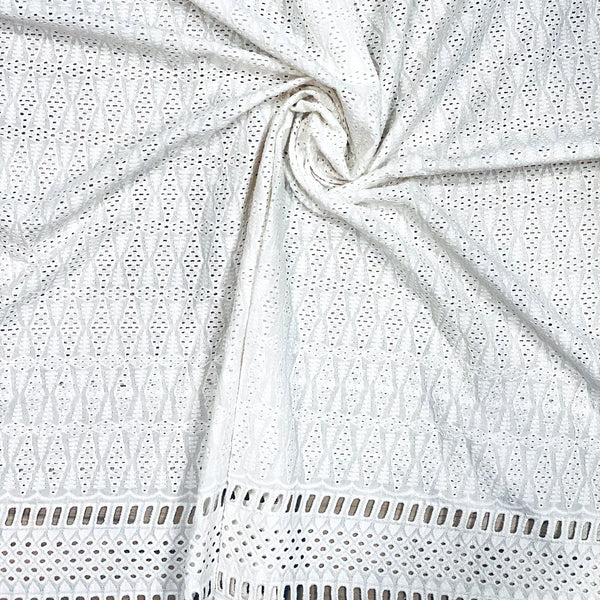 Dyeable  Machhli Hakoba Schiffli Fabric