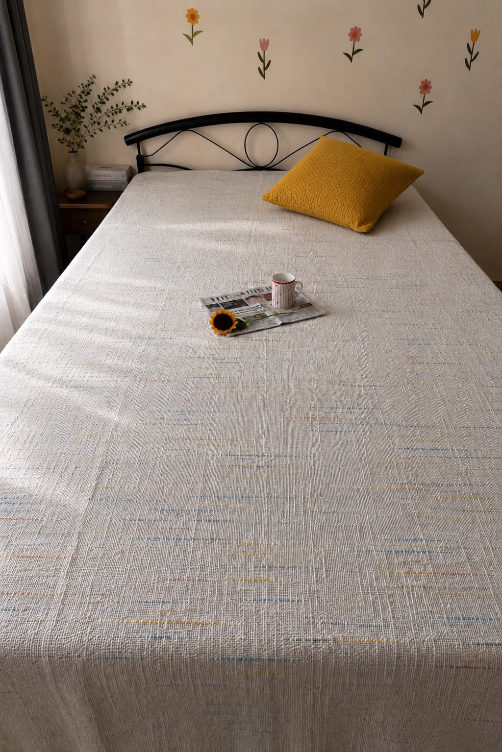 Mogra Bagh Handloom Bed Cover