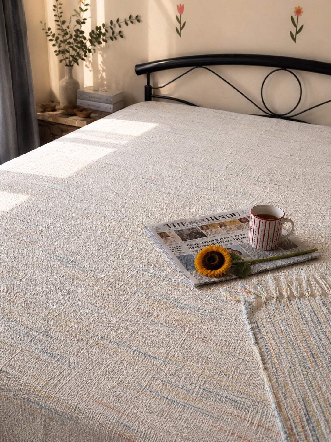 Mogra Bagh Handloom Bed Cover