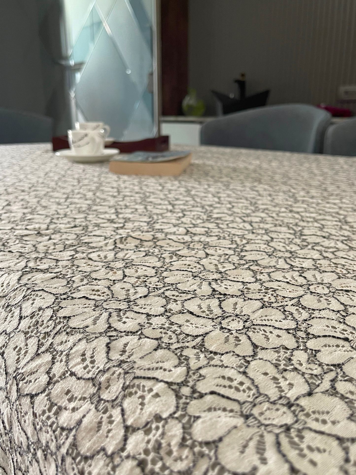 unique floral table cover in net for christmas 