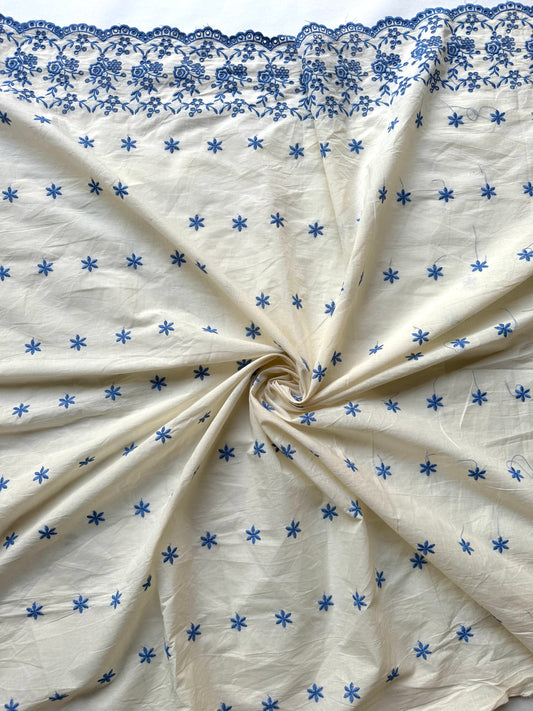 blue and white hakoba fabric