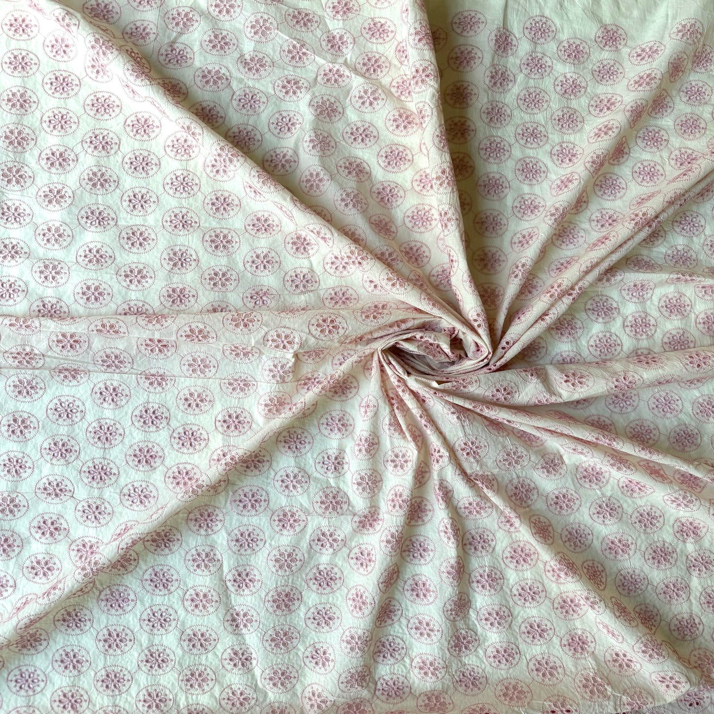 Light Pink On White Hakoba Fabric