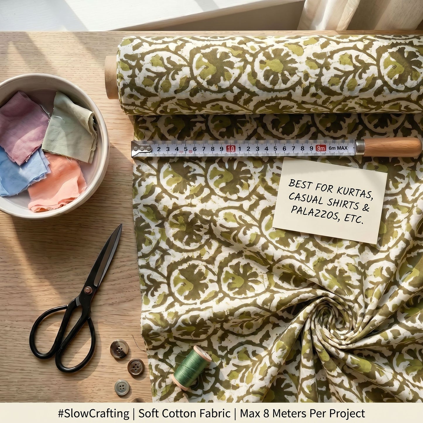 Shades Of Green Floral Cotton Print