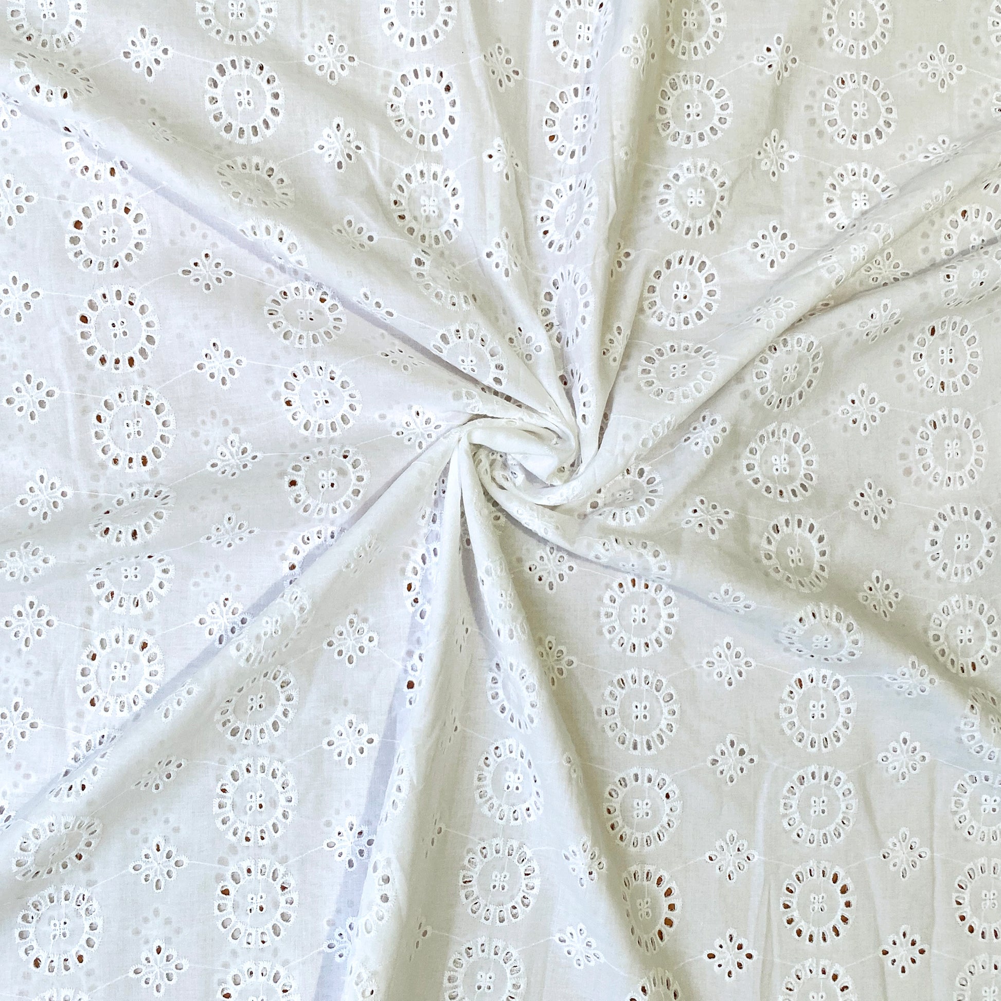 dyeable white cutwork hakoba fabric for dress