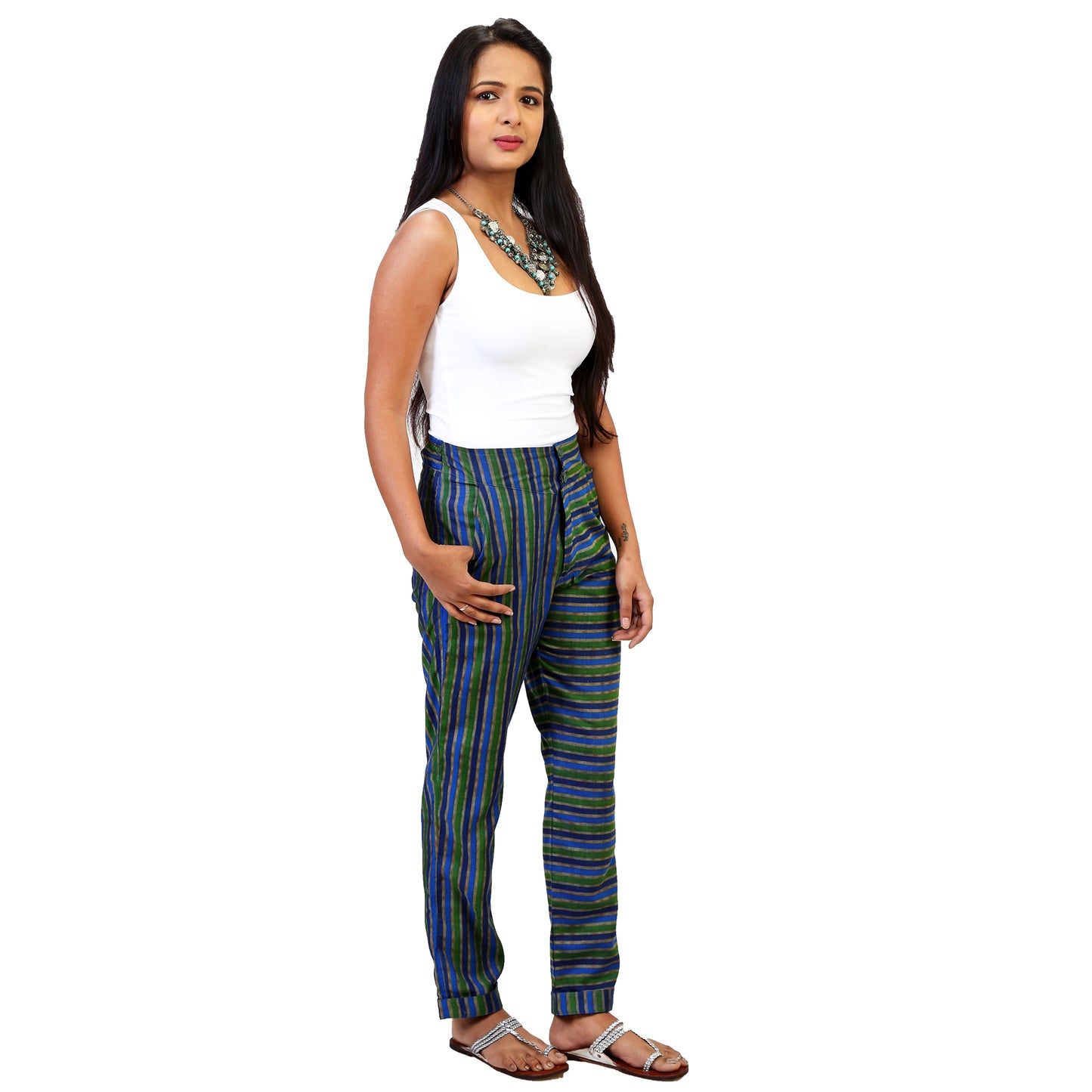 trippy cotton bottoms with pockets for women