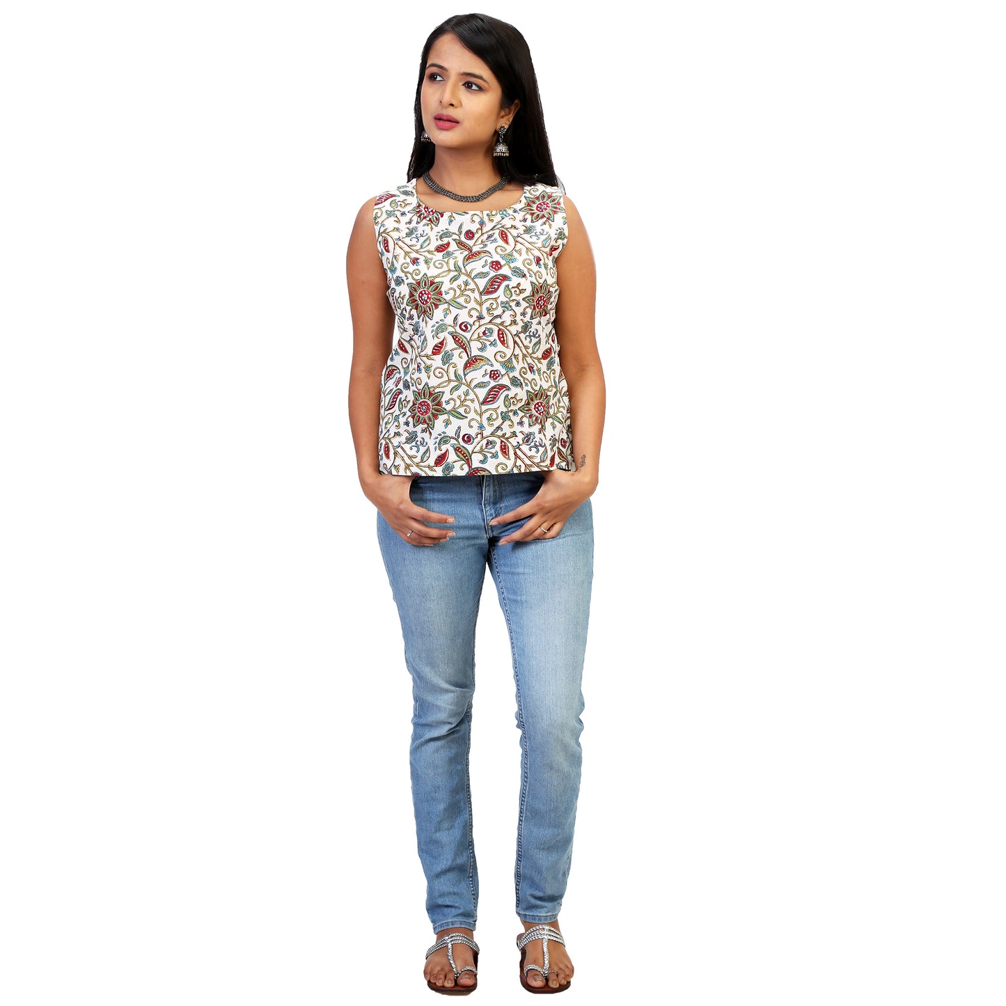sleeveless cotton top online for women