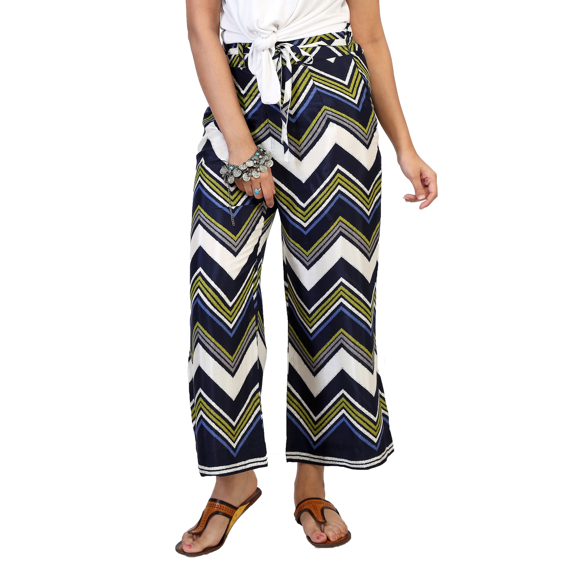 multicoloured palazzo pants for women online