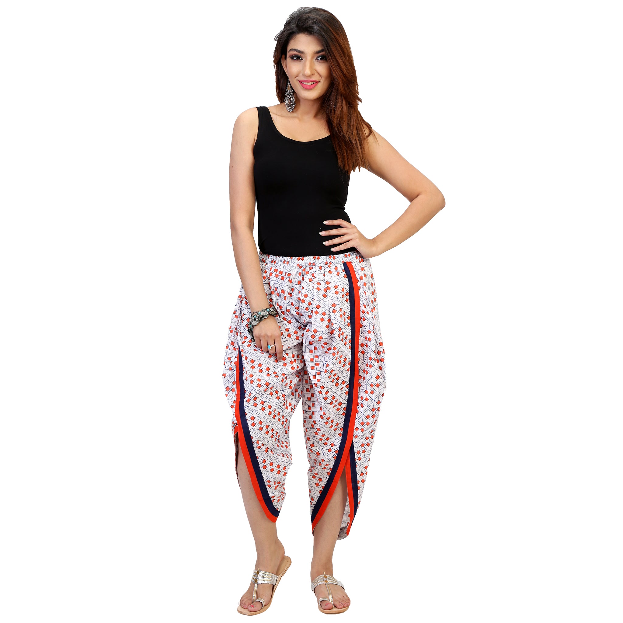 Buy IRISES Women's Regular Fit Dhoti Pants Size (28 Till 36) Pack of 1  (Rayon & Cotton, Printed Black) at Amazon.in