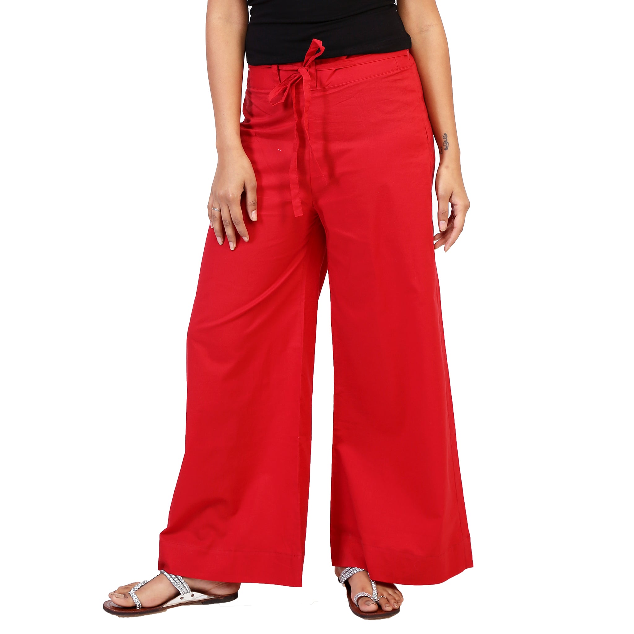 Penny Ponte Wide Leg Trouser - Red – WYSE London