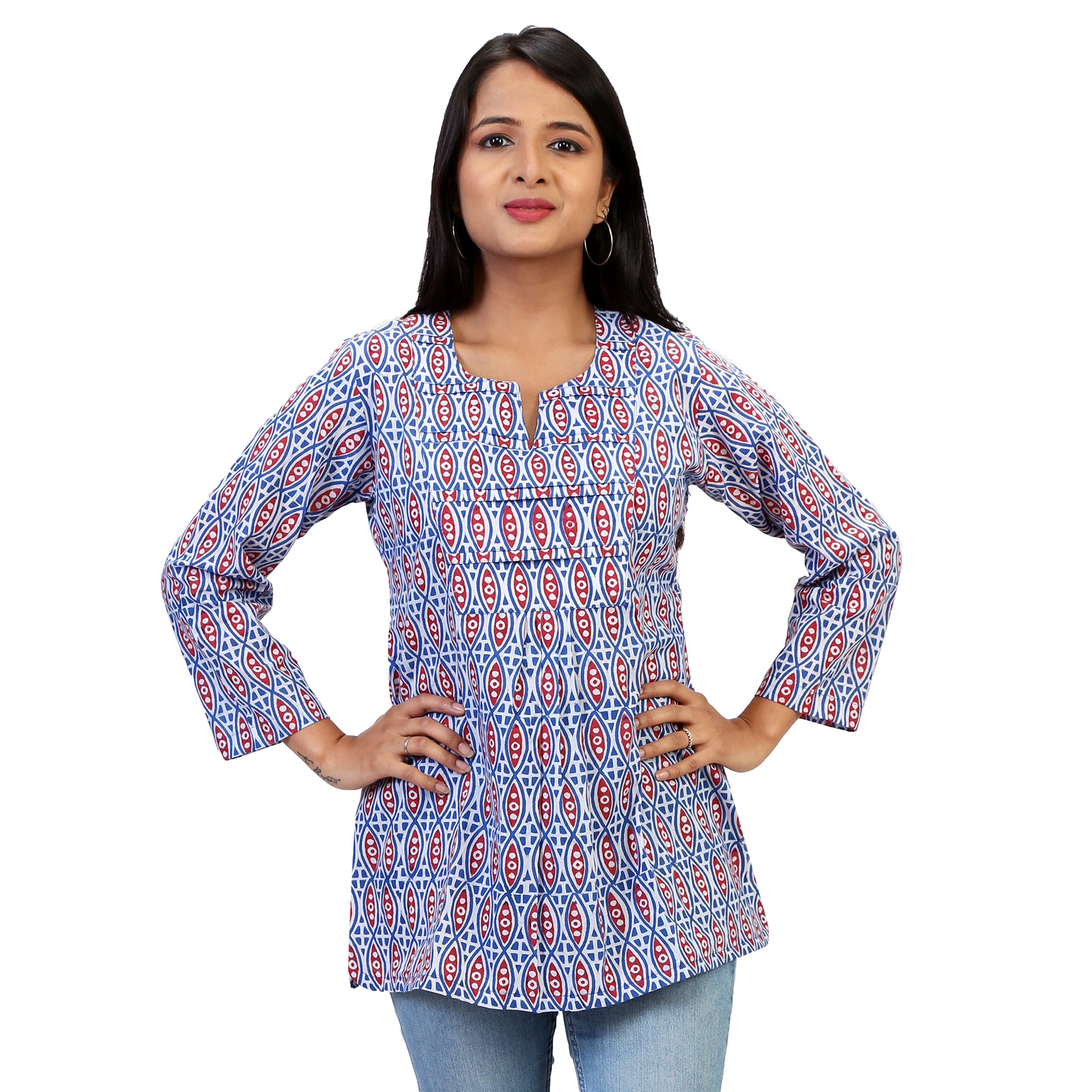 fish-printed-cotton-long-top-for-ladies