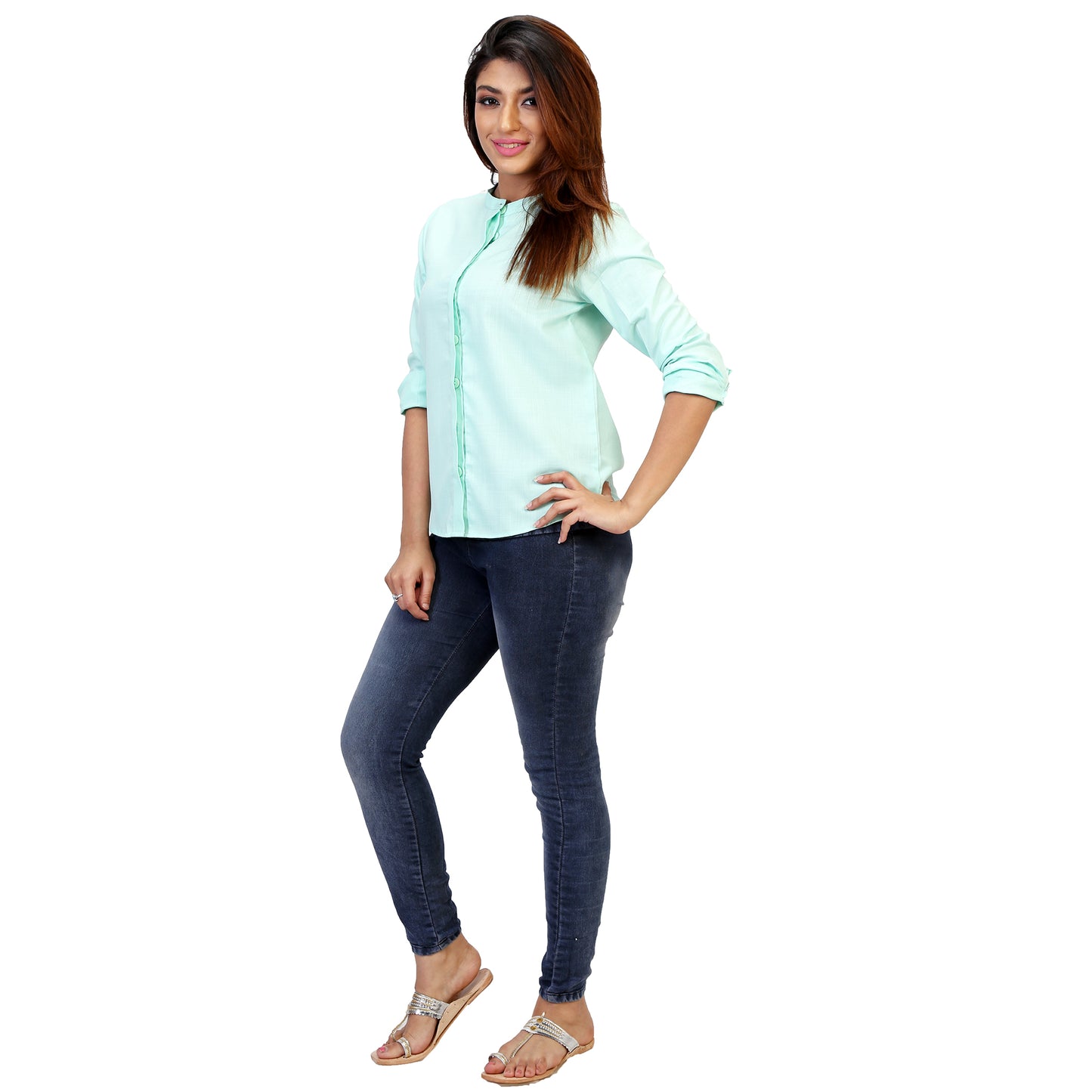 sea green formal shirt online for women