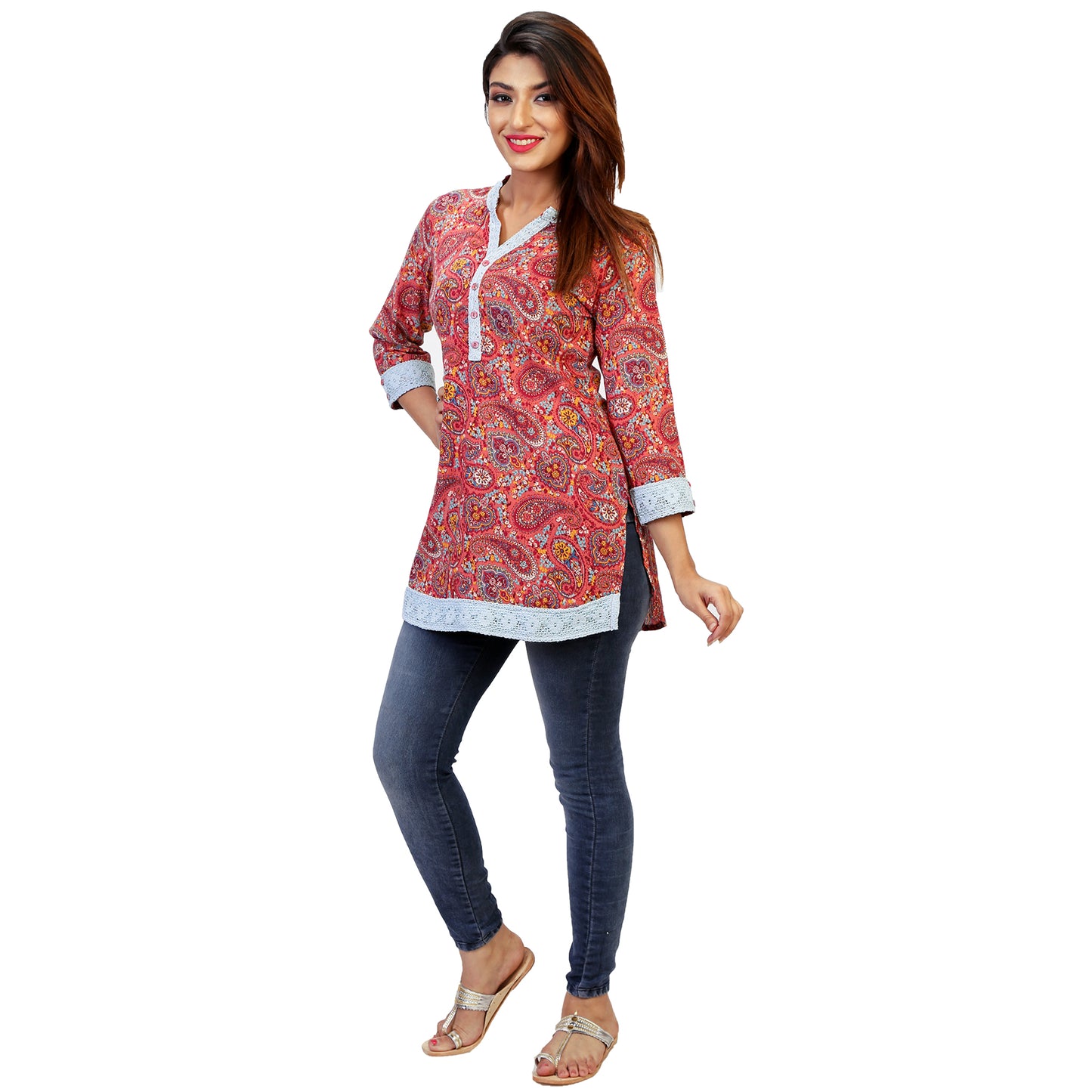 short cotton kurta for women in soft fabrics