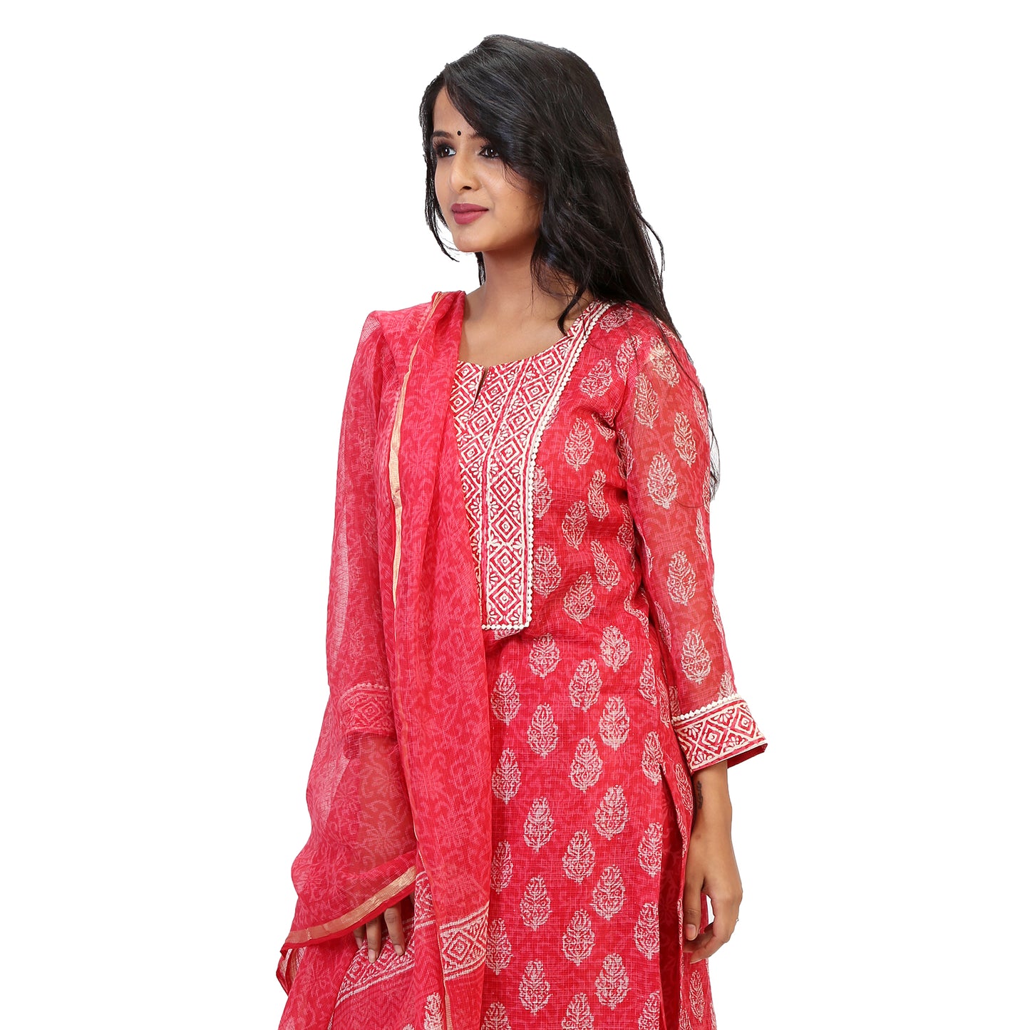 Pretty Pink Floral Suit Set With Trendy Dhoti Pants