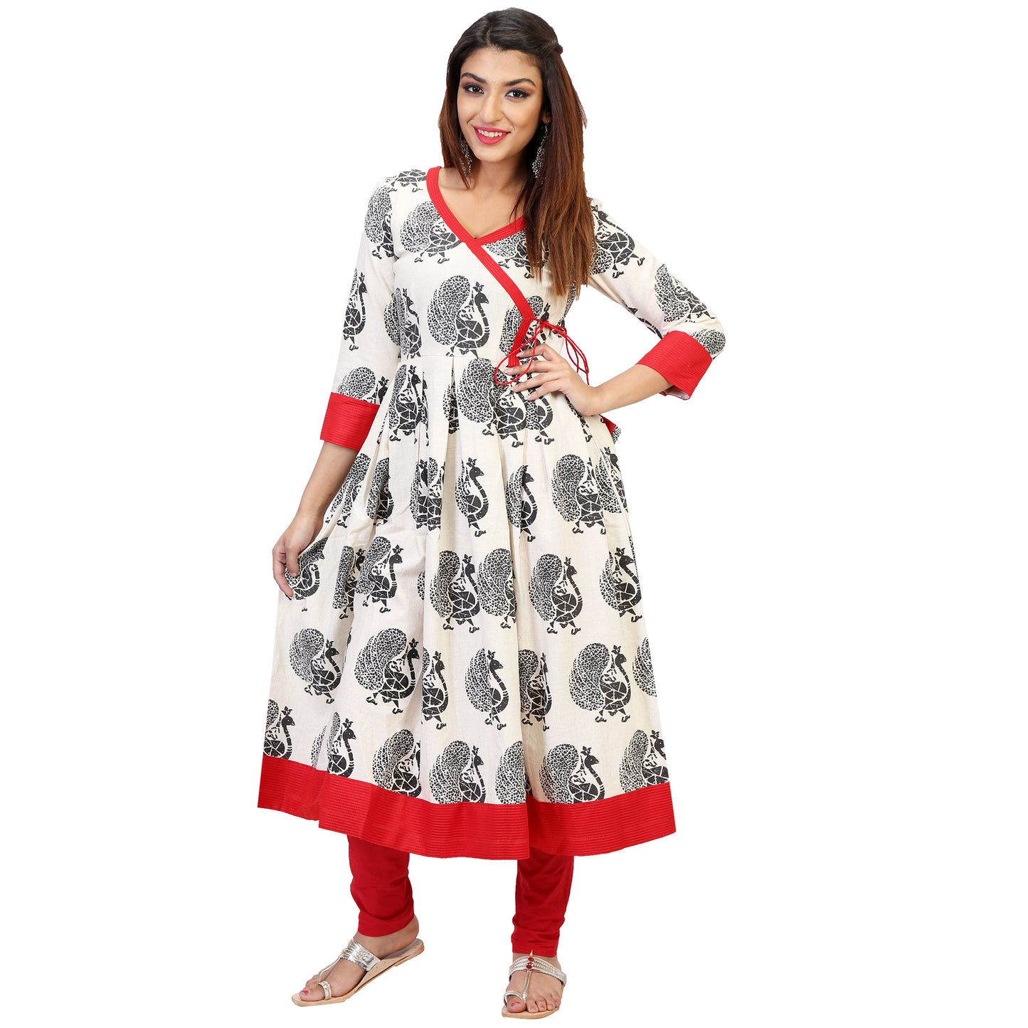 peacock-print-khadi-salwar-suit-set-online