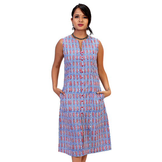 Printed-A-line-dress-for-women-and-girls