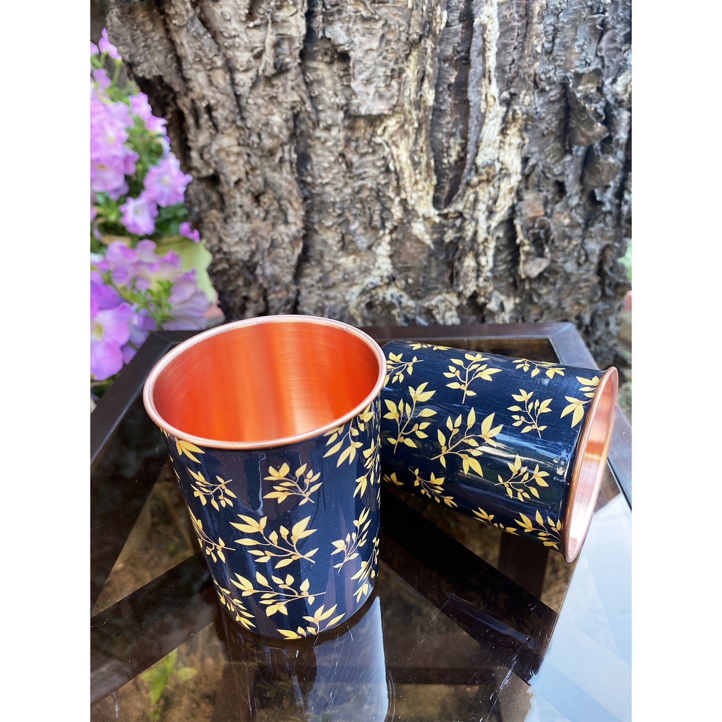 Midnight Forest Copper Glasses (Set Of 2).