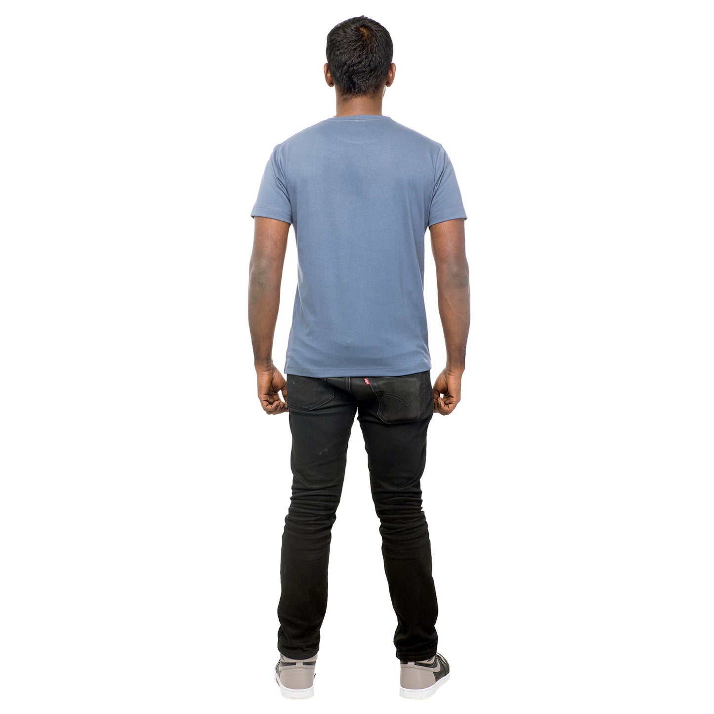 Slate Blue Plain Round Neck T-shirt