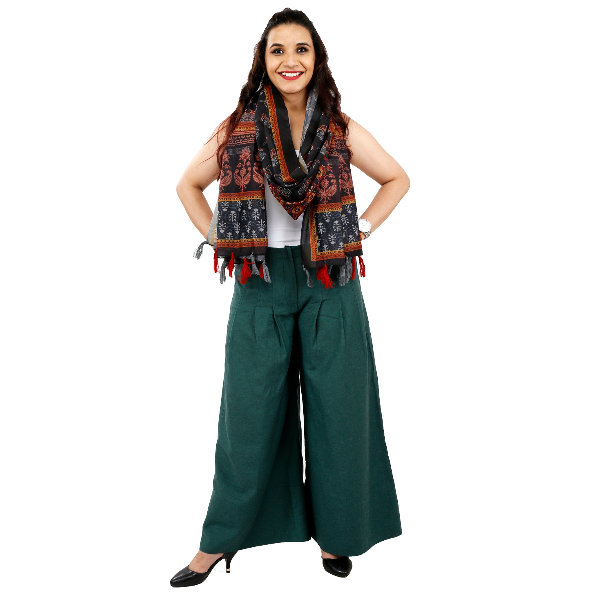 Buy Women Green Printed Off Shoulder Crop Top And Palazzo Pants Set Of 2   Plus Size  Indya