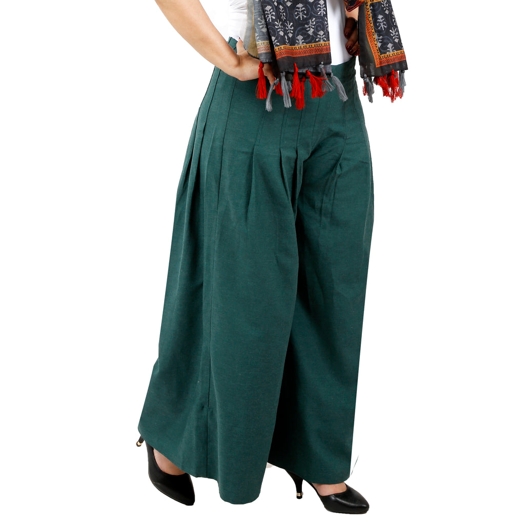 PLAZZOPAIR Flared Women Dark Green Trousers  Buy PLAZZOPAIR Flared Women Dark  Green Trousers Online at Best Prices in India  Flipkartcom
