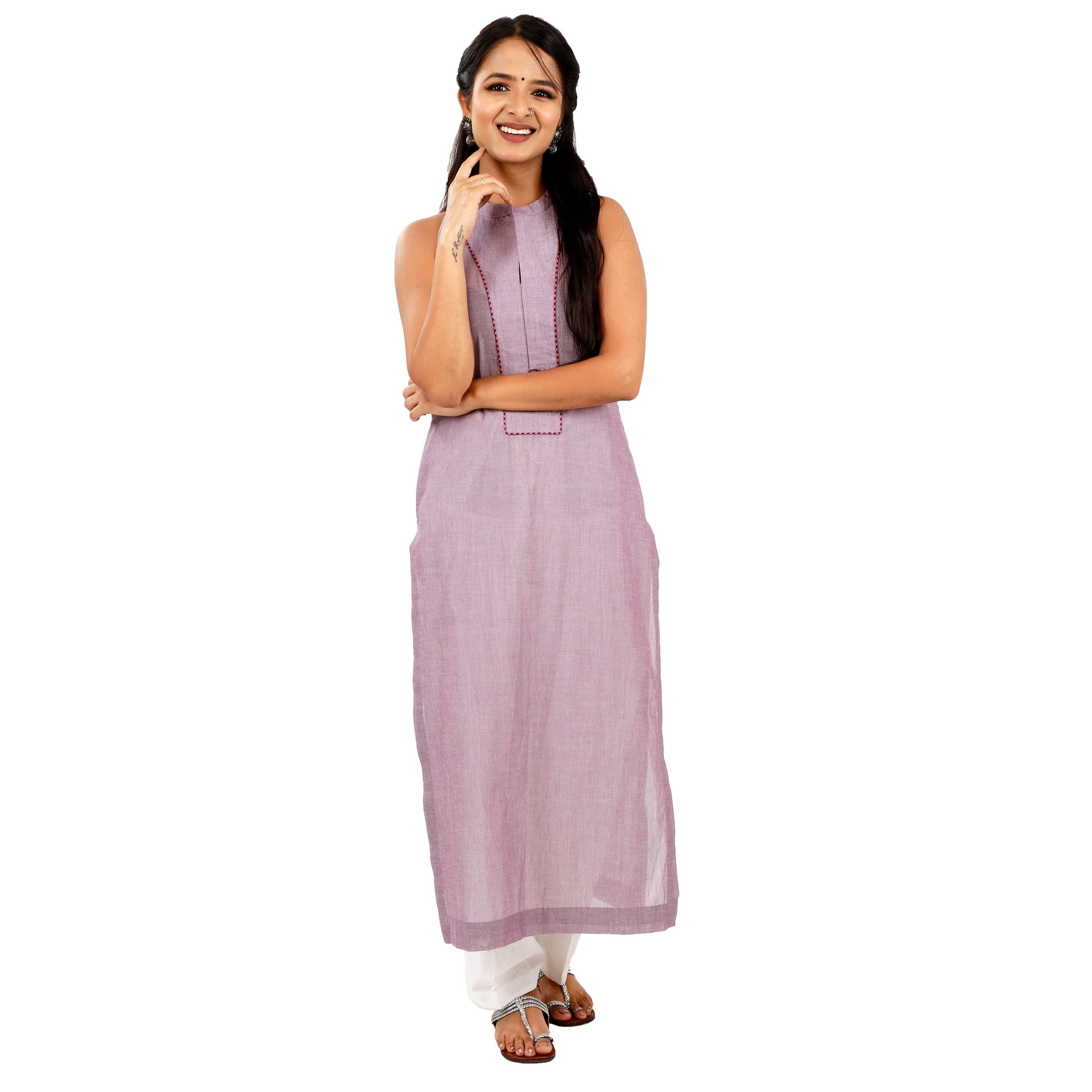 lavender-colour-long-kurta-for-women-online