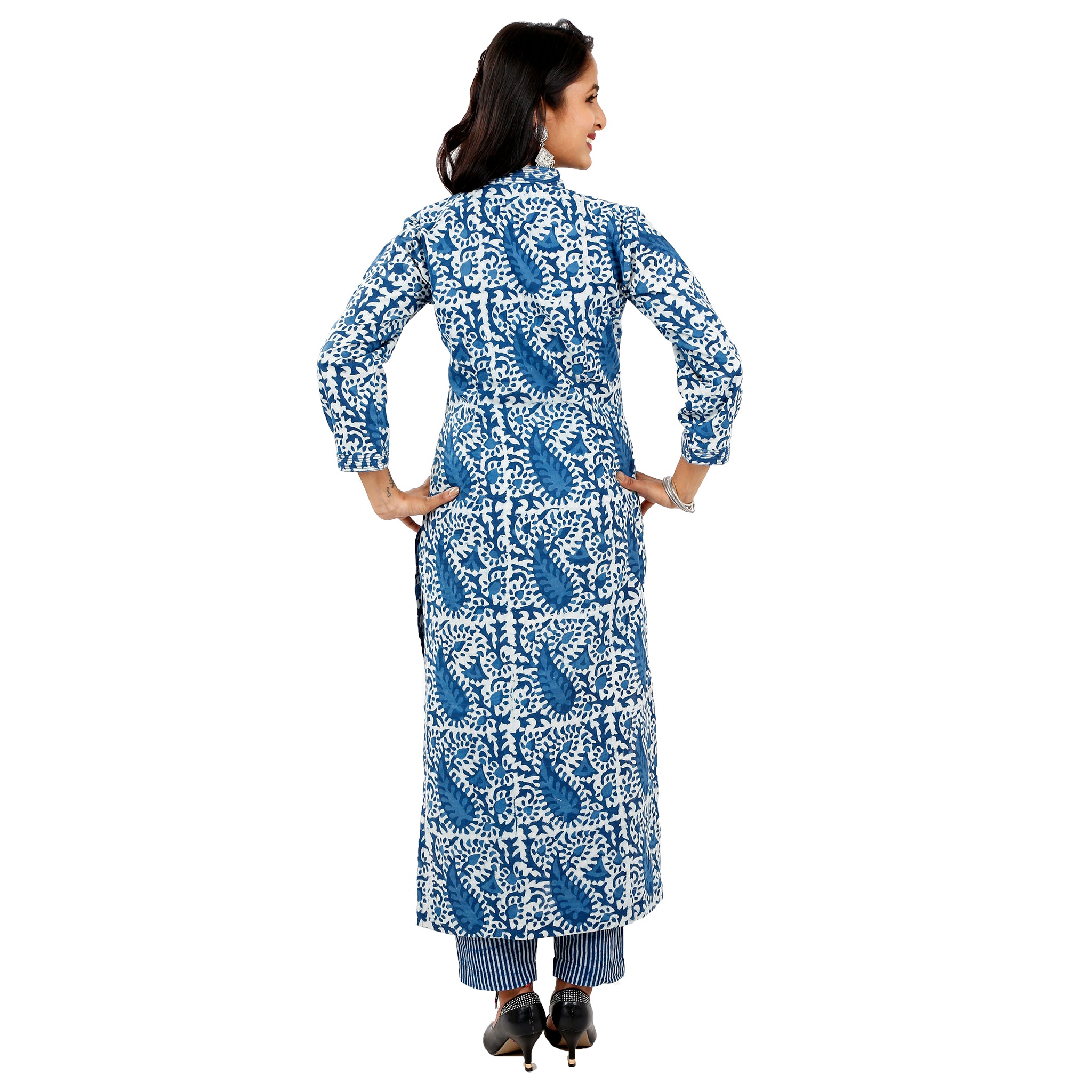 Silk organza shibori kurta with pants set – Sohni