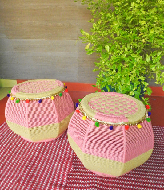 Pink Salt Embellished Mudda Seat (Twin Set)
