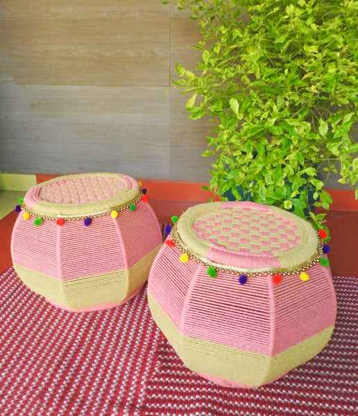 Pink Salt Embellished Mudda Seat (Twin Set)