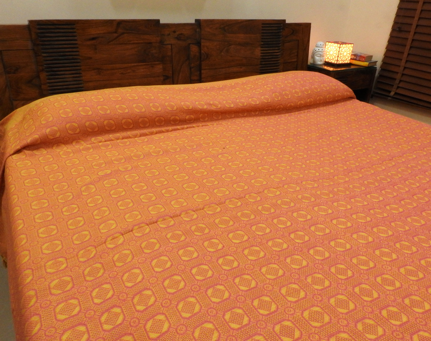 Yellow & Pink Bed Cover