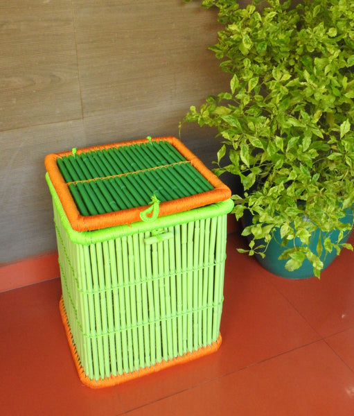 Lime & Mint Green Storage Basket (15X15X20inches)