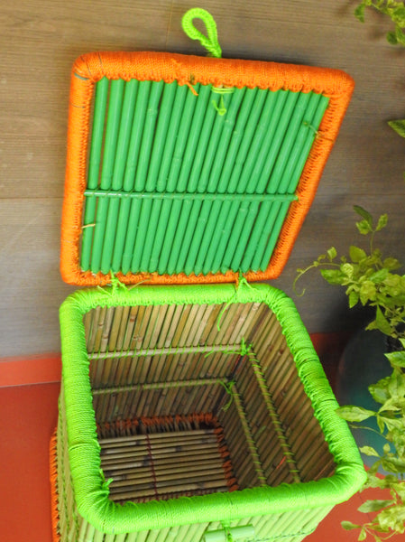 Lime & Mint Green Storage Basket (15X15X20inches)
