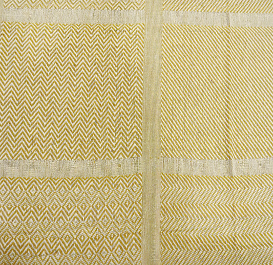 light yellow pattern handloom cotton king size bedspread