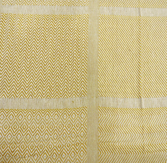 light yellow pattern handloom cotton king size bedspread