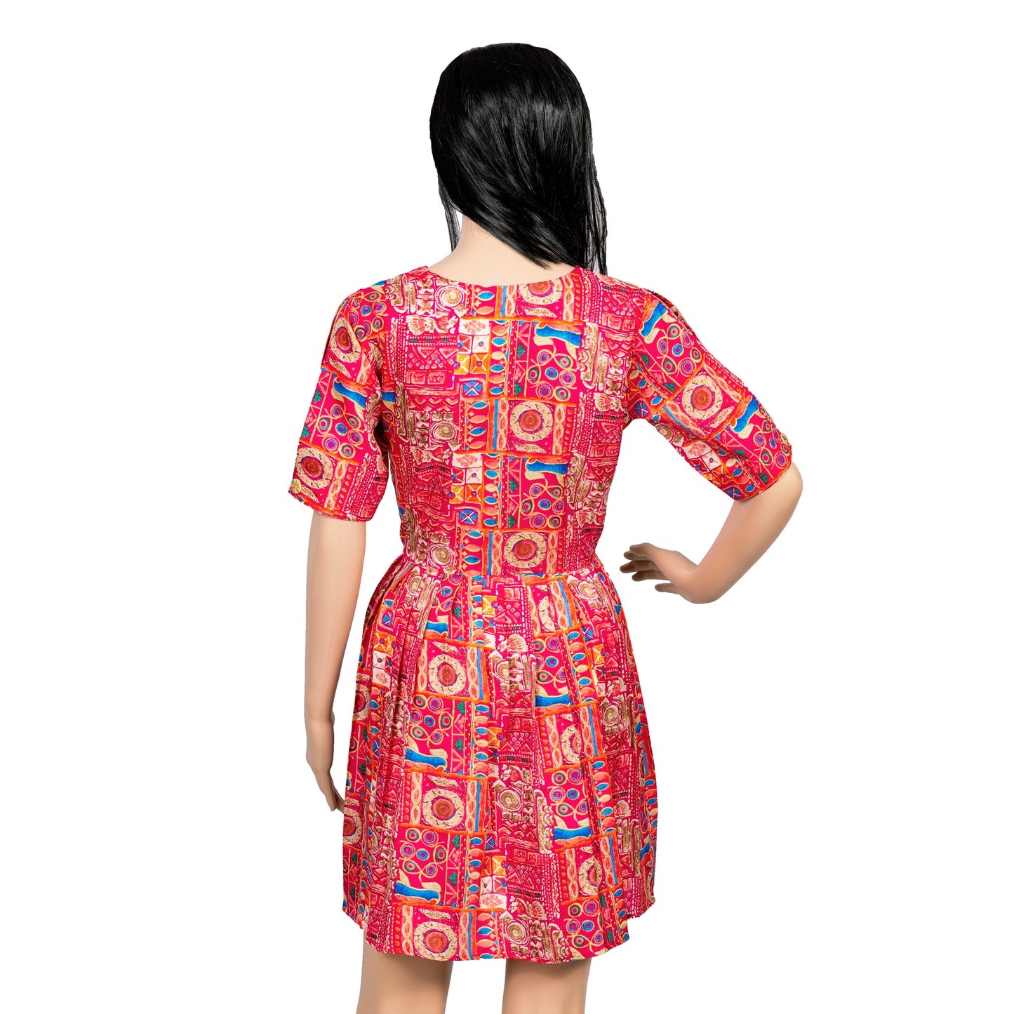 Luxe Tussar Countryside Print Dress