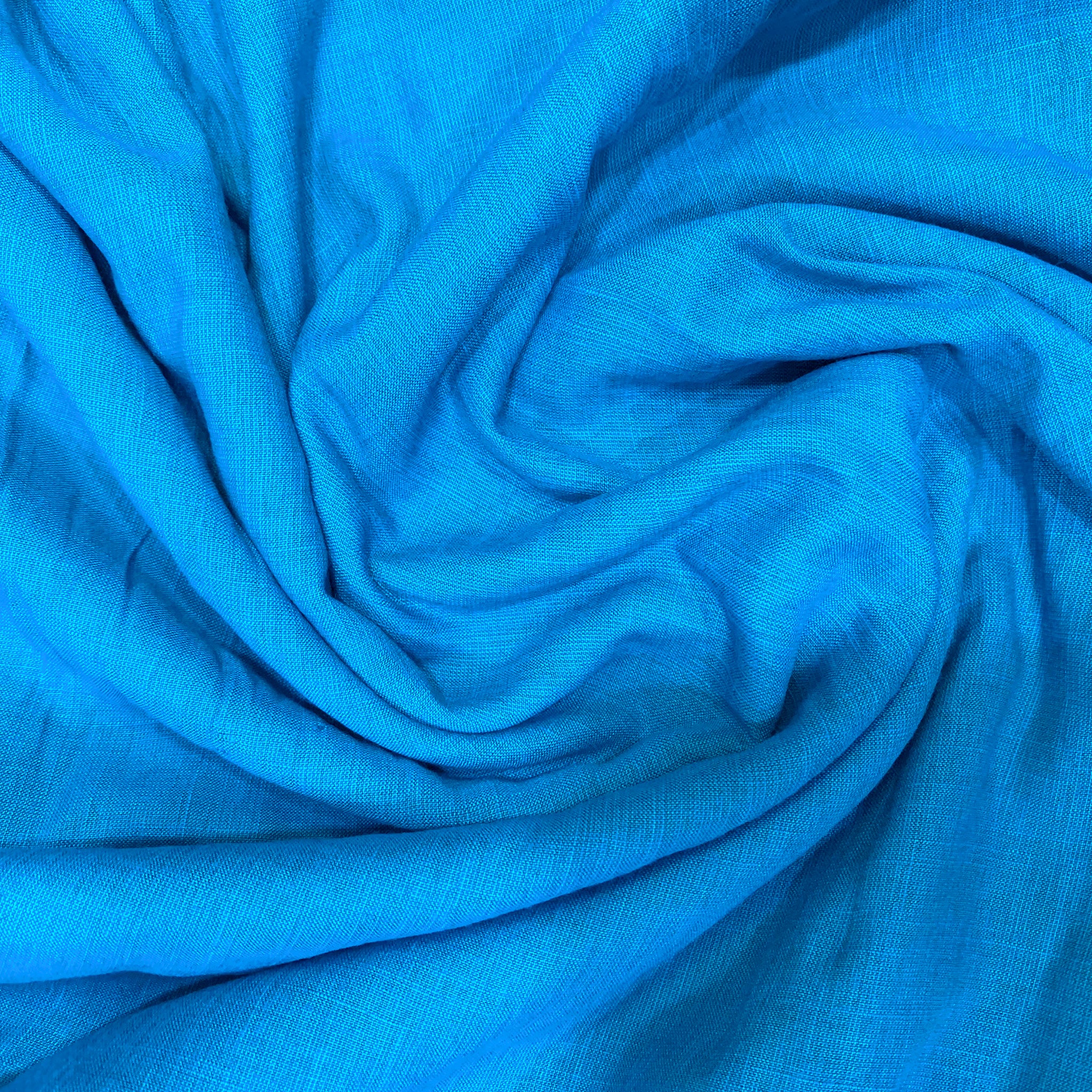 Plain Blue Miami Cotton Fabric