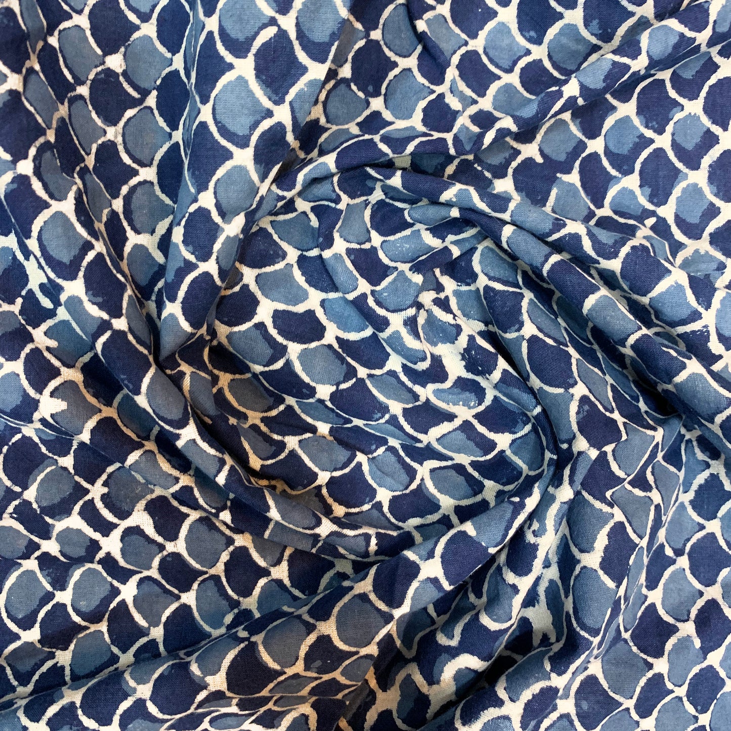 Indigo Love Dabu Print Fabric