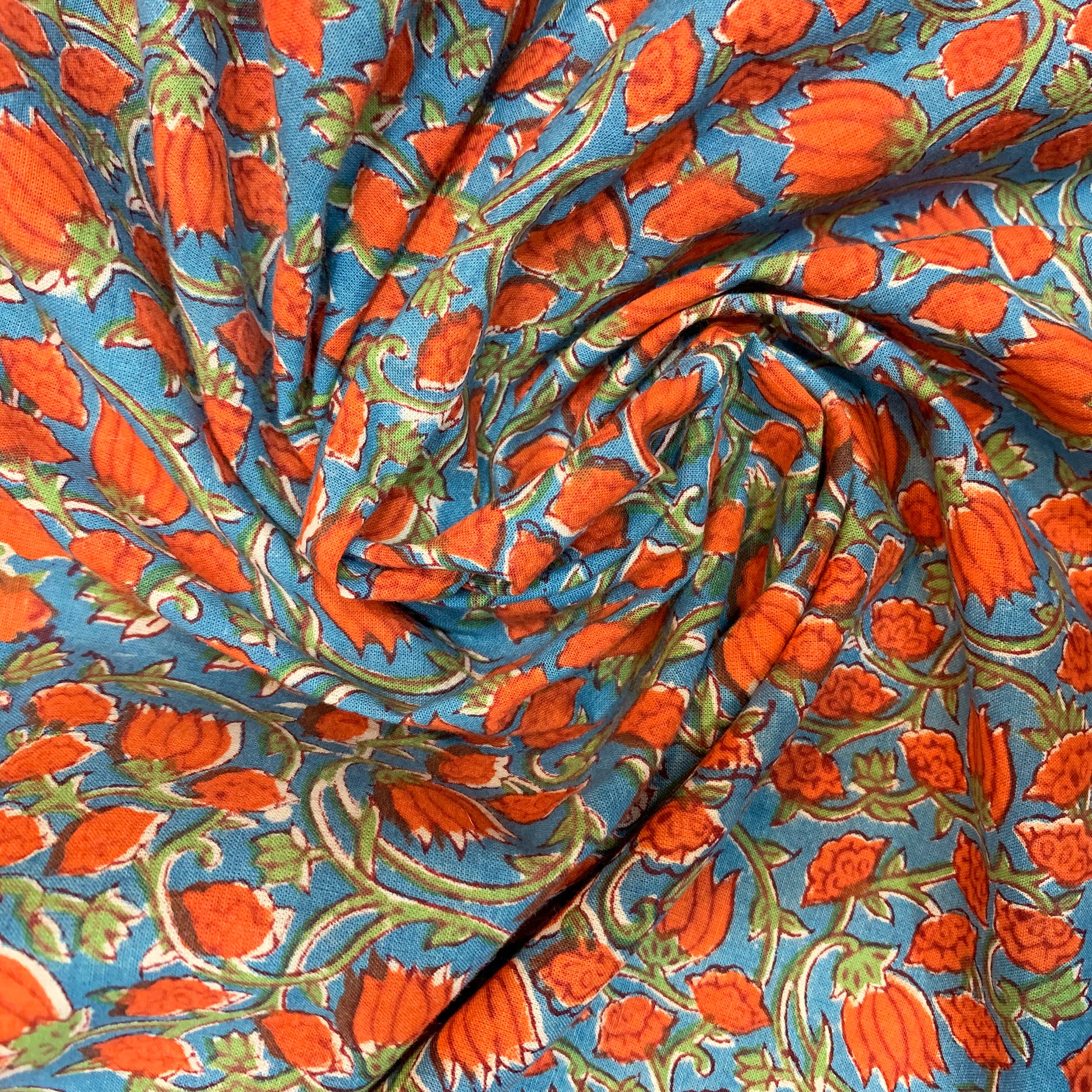 lotus-print-cotton-fabric-material-for-tops-and-shirts